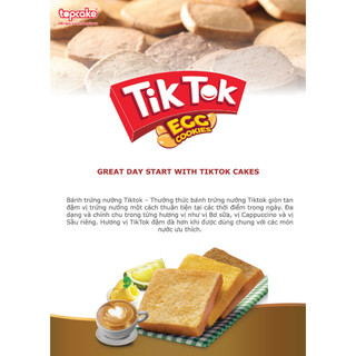 Combo 2 hộp bánh trứng TIK TOK 3 vị Sầu riêng, Bơ sữa & Cappuccino hộp 20 cái