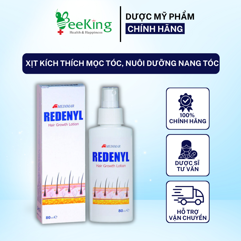 Lotion chống rụng tóc và kích thích mọc tóc Redenyl 80ml- Xuất xứ Châu Âu(Hy Lạp)
