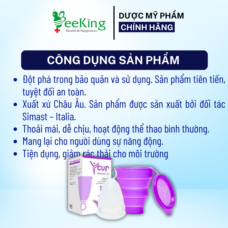 YCUP - CỐC NGUYỆT SAN Y TẾ - Nhập khẩu I talia - BeeKing