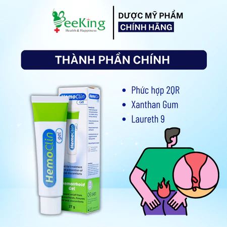 Gel Bôi Trĩ Hemoclin (37g) - Giảm Ngứa, Đau, Nứt Hậu Môn - Trĩ Nội, Trĩ Ngoại