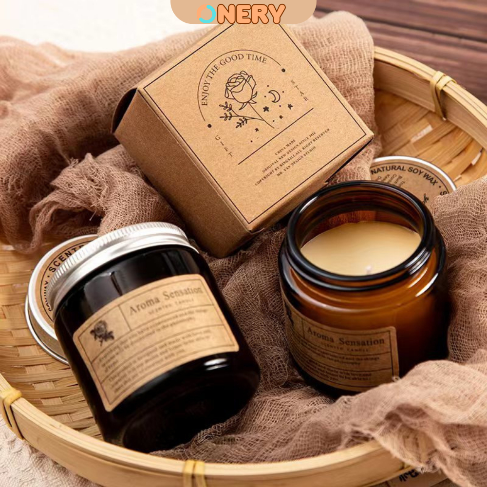 [SET NẾN THƠM - TẶNG KÈM TÚI VÀ THIỆP]  - Nến thơm lưu hương dịu nhẹ  - Quà tặng cho người thân.