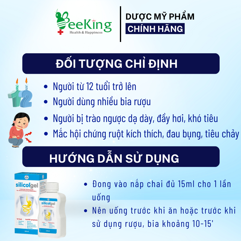SILICOL GEL - Giảm triệu chứng r.uột kích thích, r.ối loạn tiêu hoá