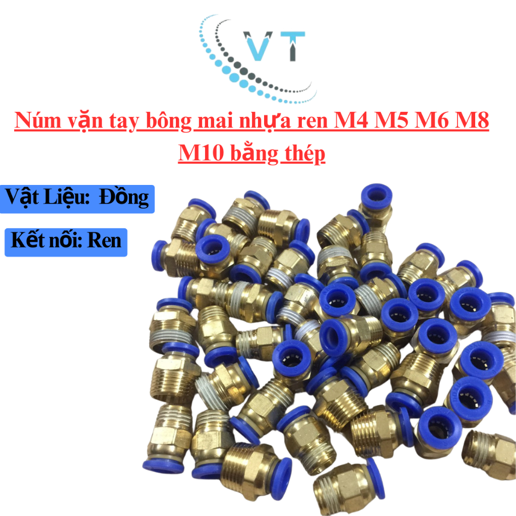 Ốc ren ngoài chân ren (13,17,21mm)ra ống (6,8,10,12mm)