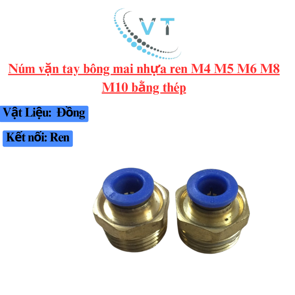 Ốc ren ngoài chân ren (13,17,21mm)ra ống (6,8,10,12mm)