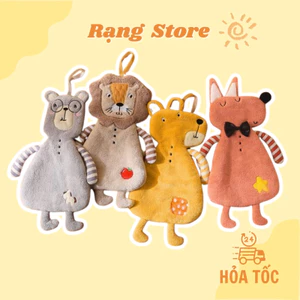 Khăn lau tay cho bé thấm nước, mềm mại, chất liệu cao cấp, hình CON VẬT và màu sắc xinh xắn