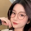 Gọng kính cận nữ nam,kính giả cận tròn to mắt mèo thời trang chống tia UV và ánh sánh xanh ABICA 579