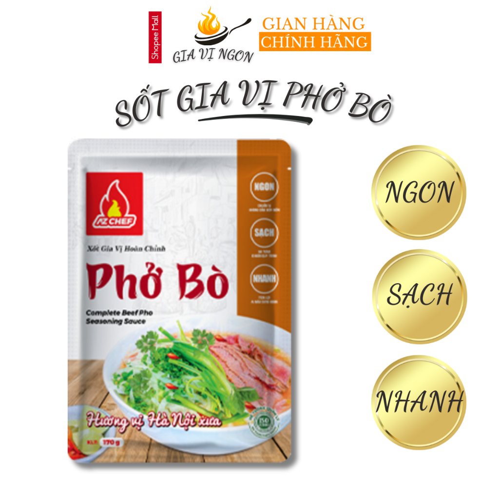 Gia Vị Nước Cốt Phở Bò AZCHEF gói 170g đậm đà hương vị nước hầm xương ...