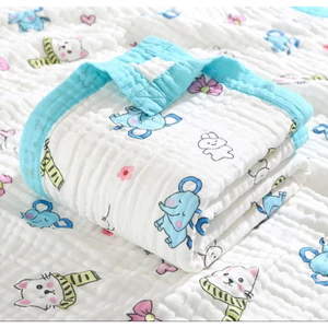 Khăn tắm xô cho bé 6 lớp có viền, không xù lông an toàn sơ sinh mềm mại size lớn 1m1x1m1 - 3SBABY MT02