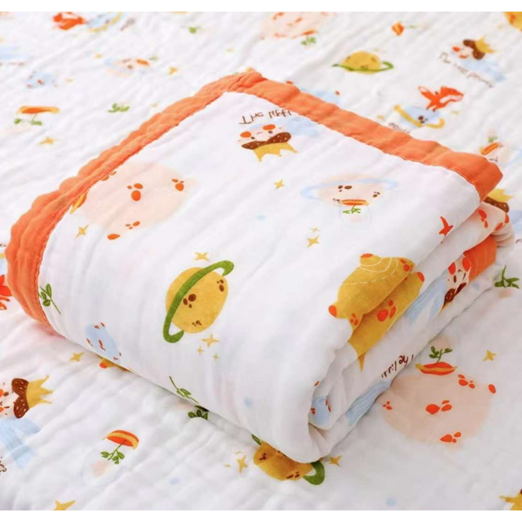 [CHỌN MẪU] Khăn tắm xô cho bé 6 lớp có viền, không xù lông an toàn sơ sinh mềm mại size lớn 1m1x1m1  - 3SBABY MT02