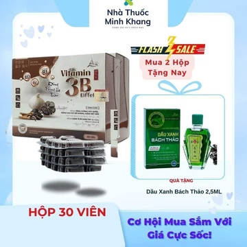 Viên Uống VITAMIN 3B Tỏi Đen Đông Trùng Hạ Thảo-Tăng Cường Sức Khỏe, Giảm Căng Thẳng, Tê Bì Chân Tay.Hộp 100 viên