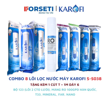 Combo 8 lõi lọc nước Karofi chính hãng dùng cho máy lọc nước Karofi S-S038