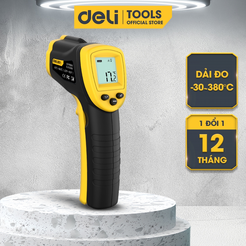 Máy Đo Nhiệt Độ Hồng Ngoại Chính Hãng DELI - 3 Phiên Bản - Dải Đo -30°C ...