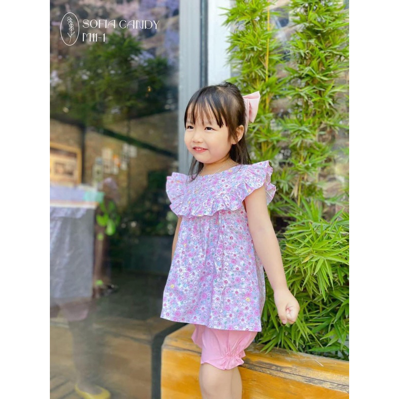 Set Bộ Bé Gái Sofia E0248 Cánh Tiên Hoa Nhí Dễ Thương - Bộ Quần Áo Thời Trang Bé Gái Size 1-10 Tuổi (10-40kg)
