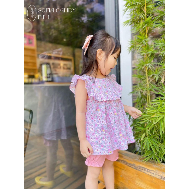Set Bộ Bé Gái Sofia E0248 Cánh Tiên Hoa Nhí Dễ Thương - Bộ Quần Áo Thời Trang Bé Gái Size 1-10 Tuổi (10-40kg)