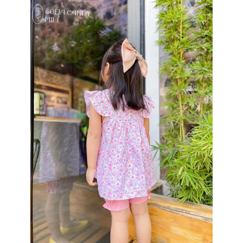 Set Bộ Bé Gái Sofia E0248 Cánh Tiên Hoa Nhí Dễ Thương - Bộ Quần Áo Thời Trang Bé Gái Size 1-10 Tuổi (10-40kg)