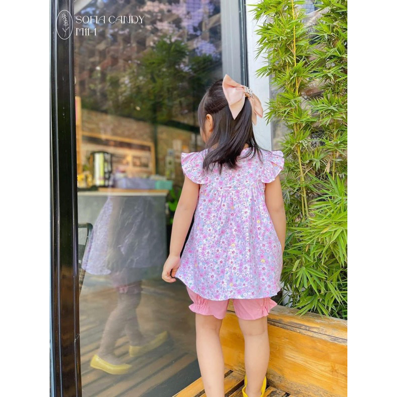 Set Bộ Bé Gái Sofia E0248 Cánh Tiên Hoa Nhí Dễ Thương - Bộ Quần Áo Thời Trang Bé Gái Size 1-10 Tuổi (10-40kg)