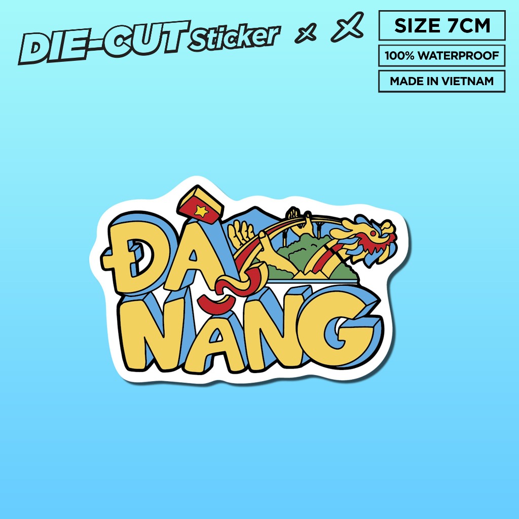 ĐÀ NẴNG 7cm Sticker Diecut hình dán cắt rời Sticker Factory Shopee