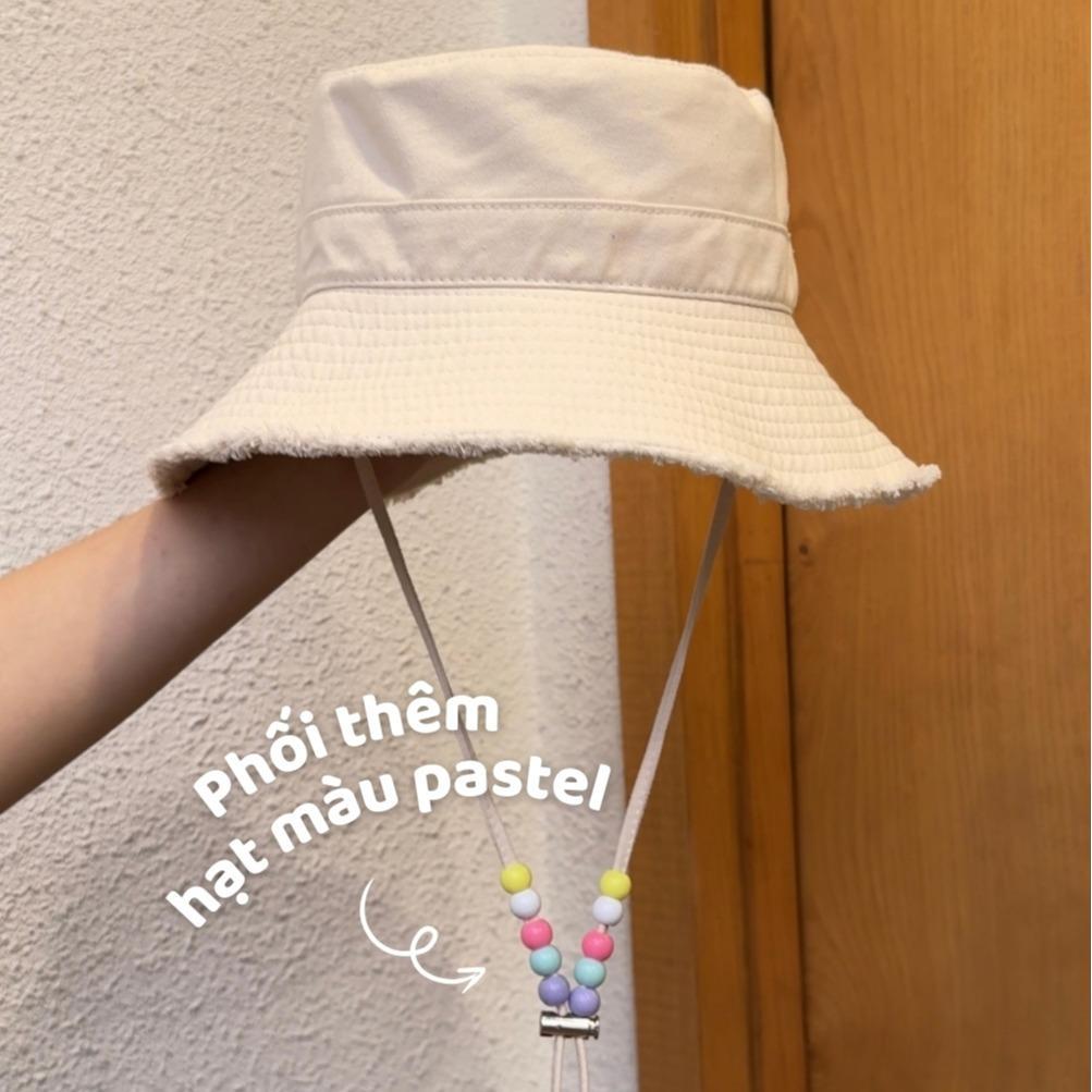 Mũ Nón Bucket TUA RUA PHỐI HẠT - Dây có thể tháo rời (đội nhiều kiểu)