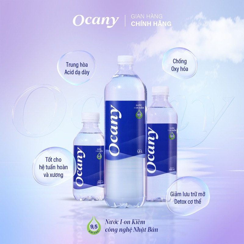 Nước uống ion kiềm pH 9.5 chai 350ml-Thùng 24 chai