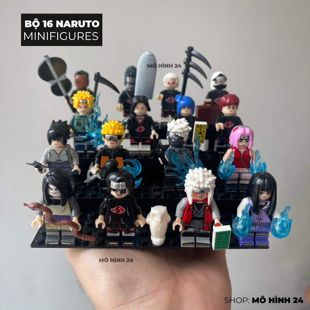 Bộ 16 lego nhân vật Minifigures Naruto lắp ráp xếp hình mini figure ...