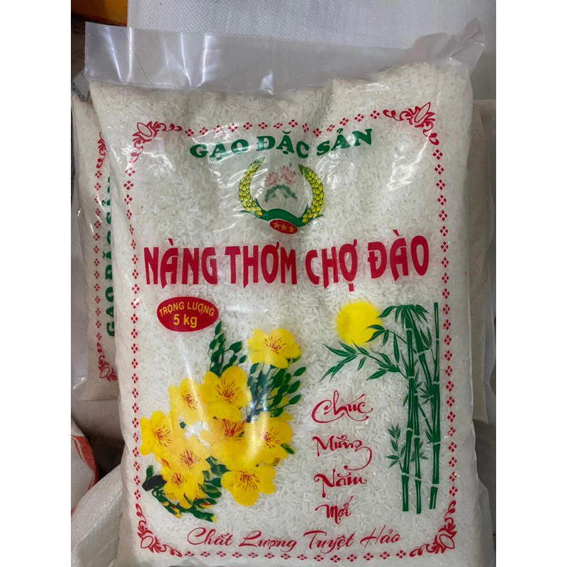 [ 5kg ]Gạo Nàng Thơm Chợ Đào,loại 1 chính gốc, dẻo nhiều , thơm