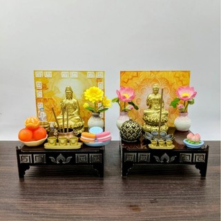 Bàn thờ mini mica in 3D - Tượng Mẹ quan âm - phật ADi Đa
