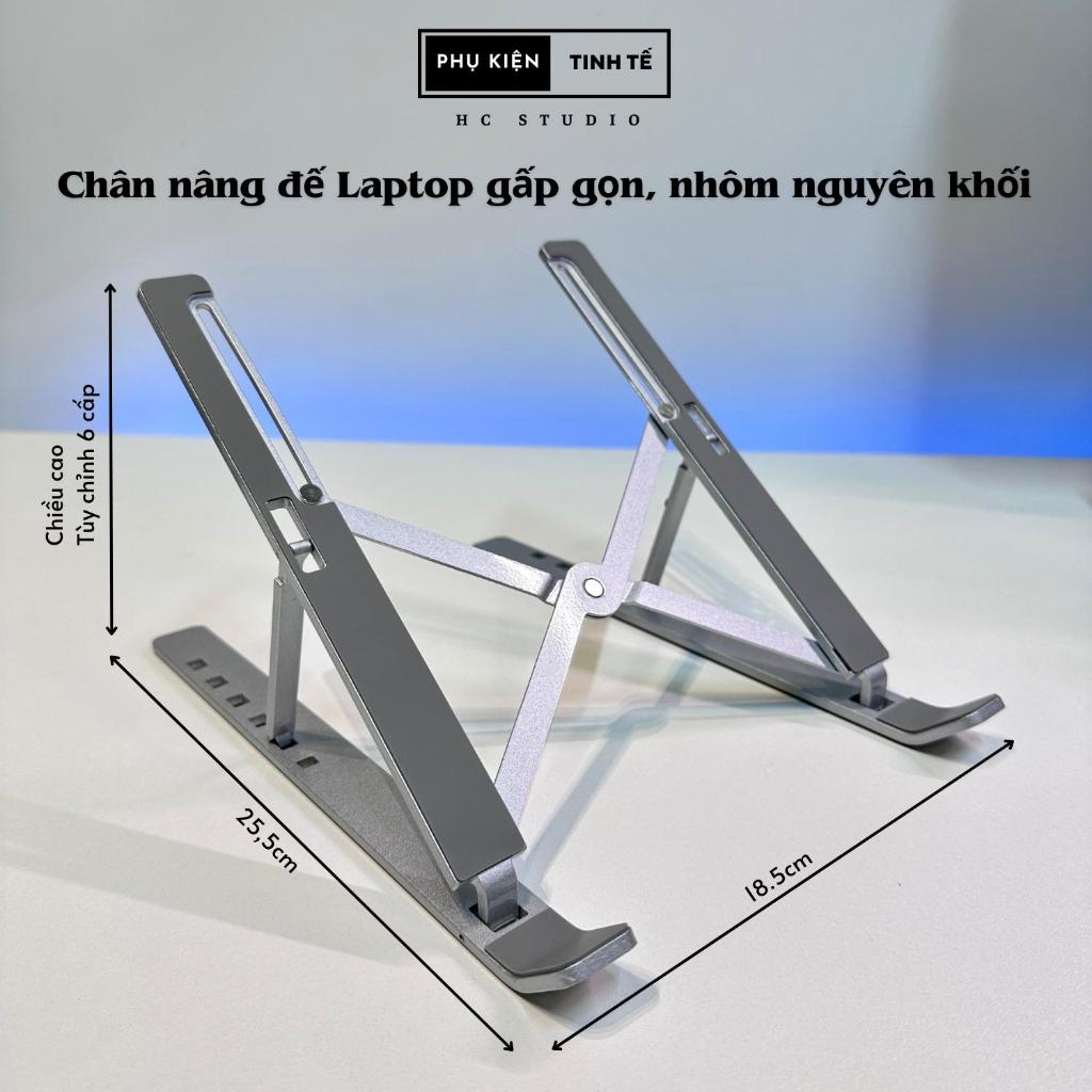 Giá đỡ laptop bằng nhôm gấp gọn, chân nâng laptop điều chỉnh độ cao hỗ trợ chống trơn trượt N3