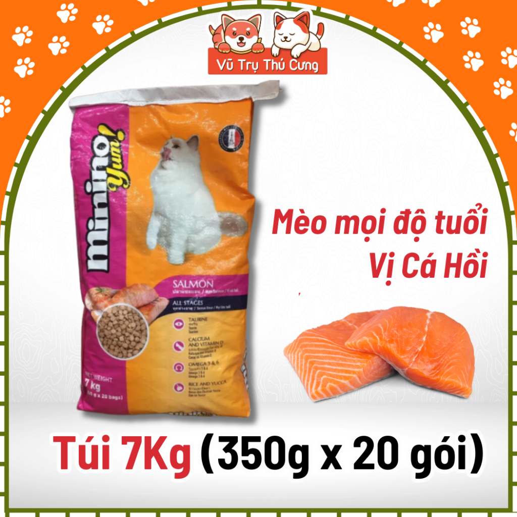 Thức Ăn Hạt Cho Mèo Minino Yum 7Kg
