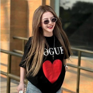 Áo thun nữ cổ tròn thiết kế cao cấp hình Vogue trái tim,chất cotton xịn có bigsize đến 120kg CP_x3826