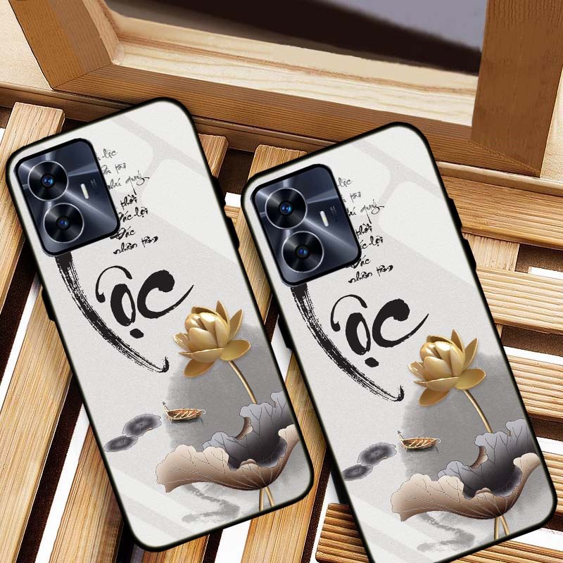 ỐP LƯNG REALME C55 HÌNH 555 LƯNG KÍNH CƯỜNG LỰC CAO CẤP