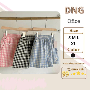 QUẦN ĐÙI NỮ CHẤT ĐŨI KẺ CARO,QUẦN SHOR ĐŨI ỐNG RỘNG MẶC ĐI NGỦ ĐI CHƠI THẢO MÁI DNG