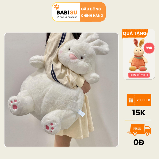 Gấu bông thỏ bụng béo [ MÃ GIẢM 20K GAUB20T6 ] Gấu bông cute Thỏ trắng lông mềm mại ôm rất thích
