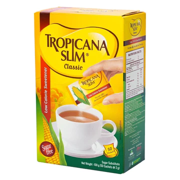 COMBO 5 HỘP ĐƯỜNG BẮP ĂN KIÊNG/ ĐƯỜNG ĂN KIÊNG TROPICANA SLIM CLASSIC - hộp 100gr ( 50 gói x 2gr )
