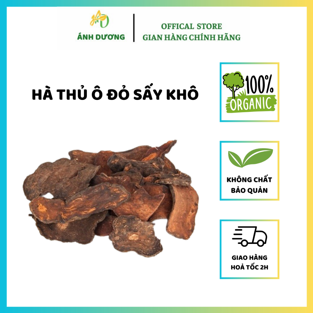 Hà Thủ Ô Đỏ Thái Lát Sấy Khô ( Hàng Thượng Hạng, Đã Chế ) Nguyên Chất Miếng To, Sạch Giúp Cải Thiện Các Vấn Đề Về Tóc