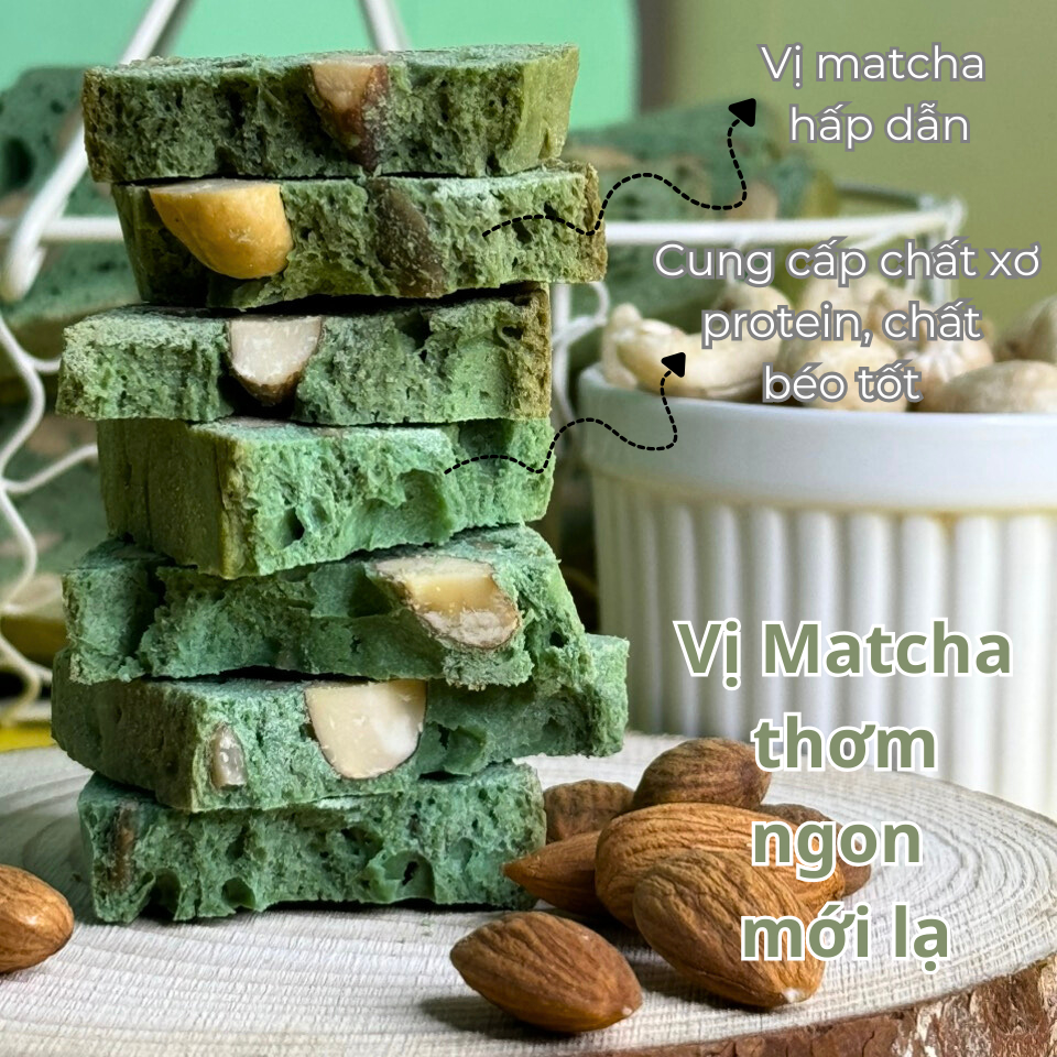 Bánh biscotti, bánh ăn kiêng KD Shop hỗ trợ giảm cân vị matcha trà xanh 300g