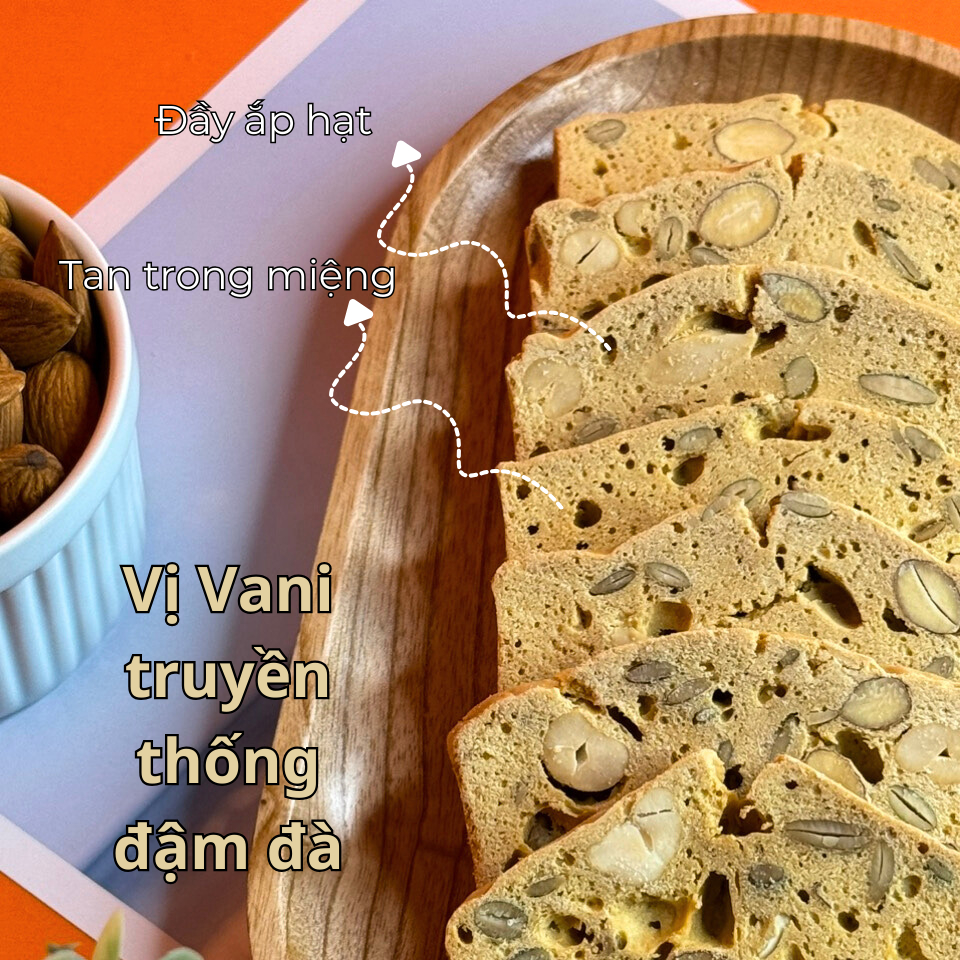 Bánh biscotti, bánh ăn kiêng KD Shop hỗ trợ giảm cân vị vani 300g
