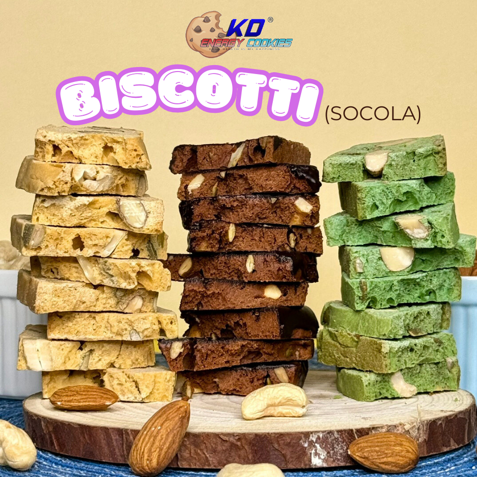 Bánh biscotti, ăn kiêng KD Healthy Food Giòn tan, đậm vị socola túi 300g