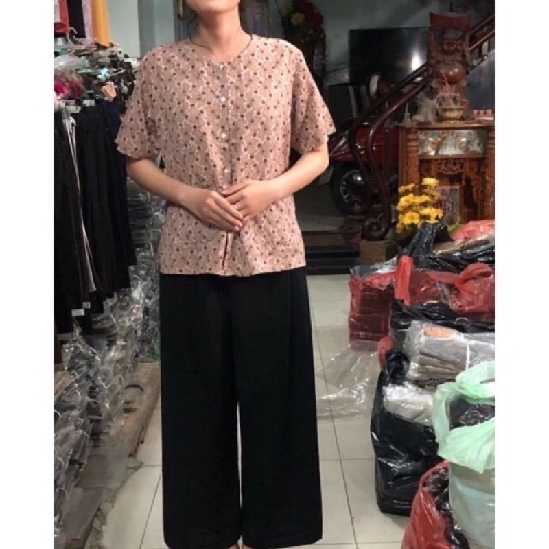 Quần ngố cotton trung niên, quần ngố, quần ngố mặc nhà