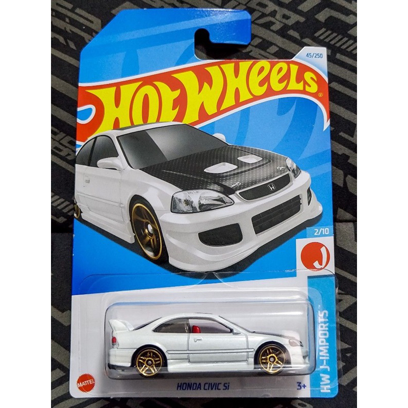 Hot Wheels 1/64 Honda Civic Si #4/8 - Série Honda, Couleur Bleue, Année 1990, Occasion, Collection Miniature