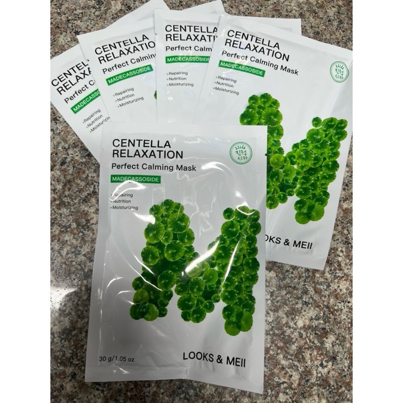 Nạ rau má LOOKS & MEII Centella Relaxation Perfect Calming Mask