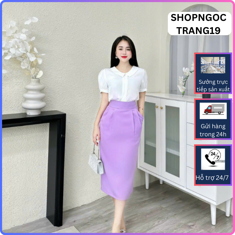 Chân Váy Bút Chì Công Sở Dáng Bomber 75cm Bản Cao Cấp Lót Lụa Full Váy_Chất Liệu Vitex Cao Cấp_CV05CC