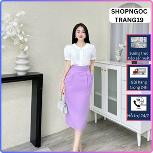 Chân Váy Bút Chì Công Sở Dáng Bomber 75cm Bản Cao Cấp Lót Lụa Full Váy_Chất Liệu Vitex Cao Cấp_CV05CC