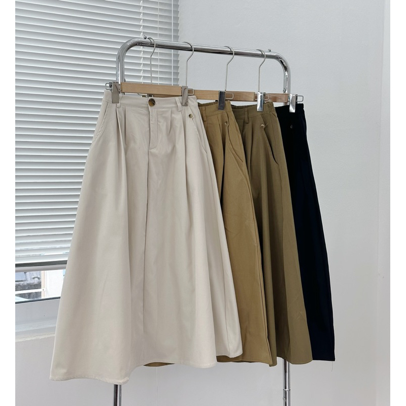 SA Chân váy kaki dáng dài vintage (ảnh thật) CV087 - SamHi Closet