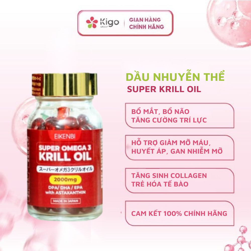 Dầu Nhuyễn Thể Super Krill Oil 2000mg Eikenbi Nhật Bản (Hộp 60 viên ...