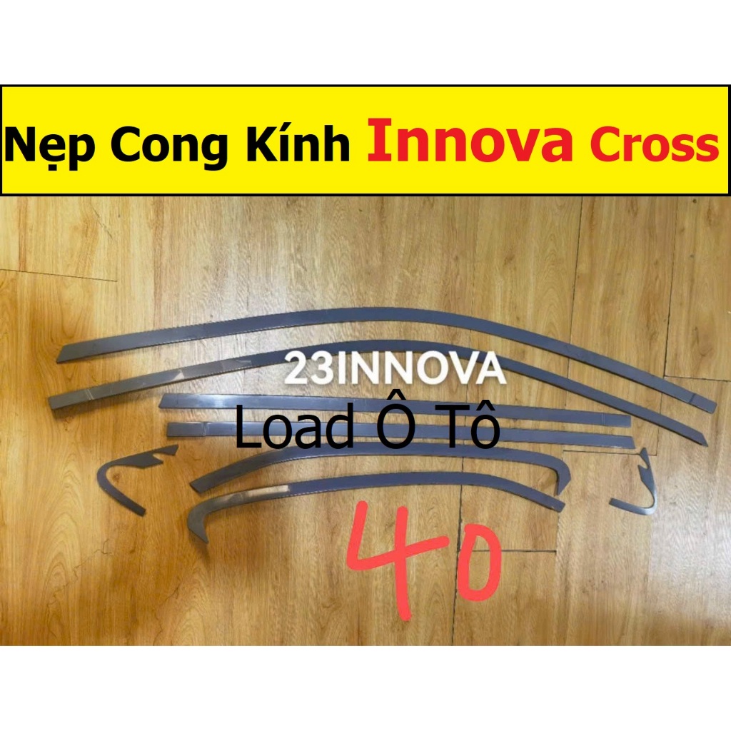 Nẹp Viền Cong Kính Xe Toyota Innova Cross 2025-2024 Inox Trắng Bóng Cao ...