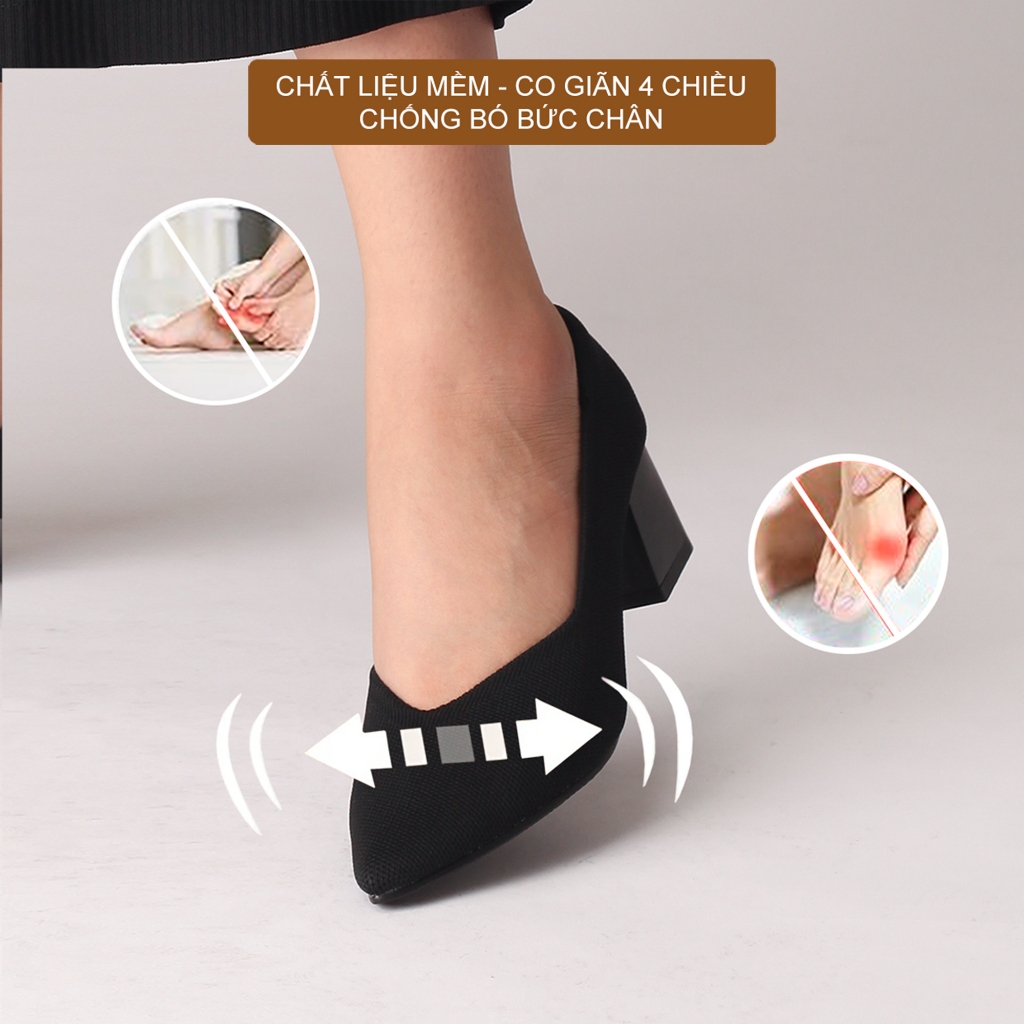 CORII - Giày Bít Cao Gót Mũi Nhọn The Glamour 2.0 Thời Trang và Thoải Mái Nhất - CR04GM1 Đen