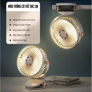 Quạt Kẹp Bàn Tích ĐIện Xoay 360 độ Pin Sạc 10.000mAh Dung Lượng Lớn