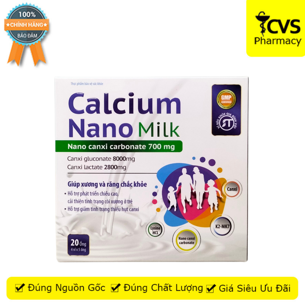 Calcium Nano Milk - Hỗ trợ tăng cường bổ sung canxi cho cơ thể giúp ...