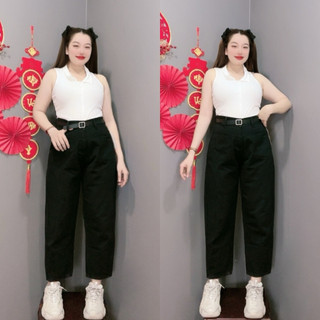 Quần Jean Nữ Bigsize Ống Rộng Dáng Baggy Lưng Cao Tôn Dáng Dễ Phối Đồ Túi Trước J8 58-93kg