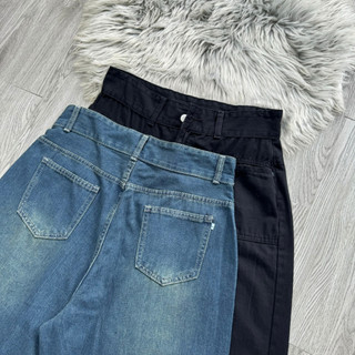 Quần Jean Nữ Bigsize Ống Rộng Dáng Baggy Lưng Cao Tôn Dáng Dễ Phối Đồ Túi Trước J8 58-93kg